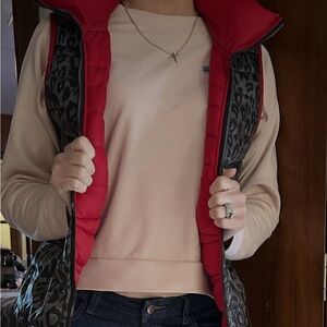 Chic Animal Print Puffer Vest